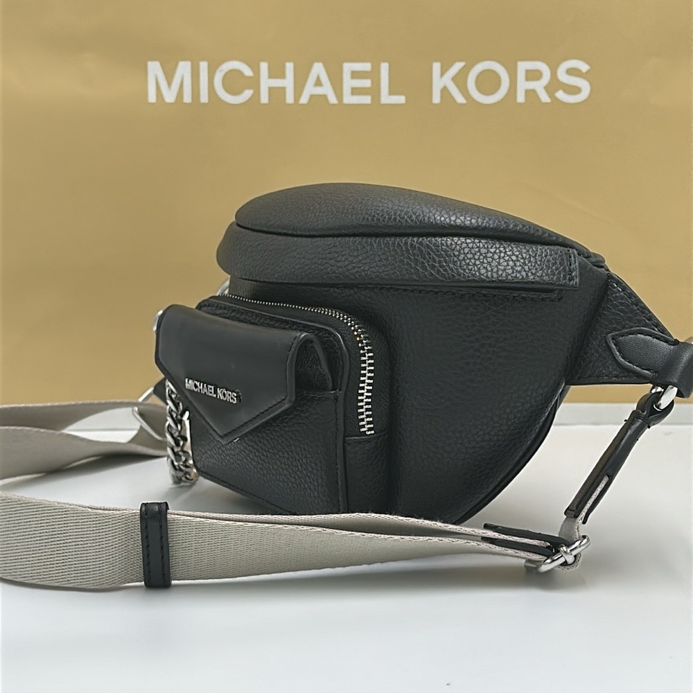 Michael Kors Maisie 2 In 1 Small Leather Waist pack Fanny pack Bag (Black) MK - Picture 5 of 16
